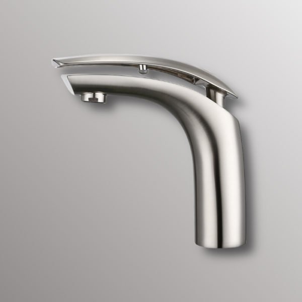 vanity faucet in brushed nickel finish