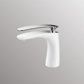 bath faucet in white and chrome finish