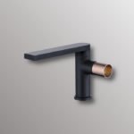 bathroom sink faucet in black finish