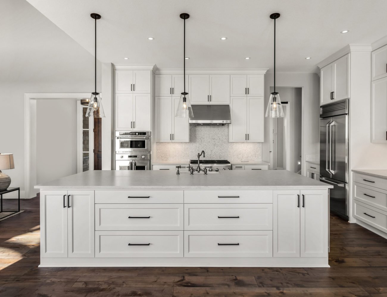 White Kitchen Cabinets in Mount Prospect at Fusion Home Corp. Corp.