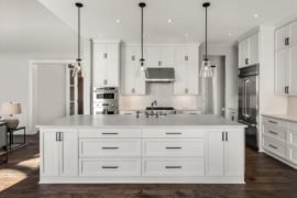 White Kitchen Cabinets in Mount Prospect at Fusion Home Corp. Corp.