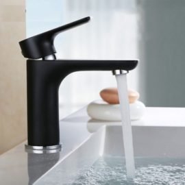 deck mounted faucet in black