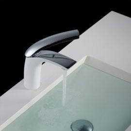 vanity faucet in white finish