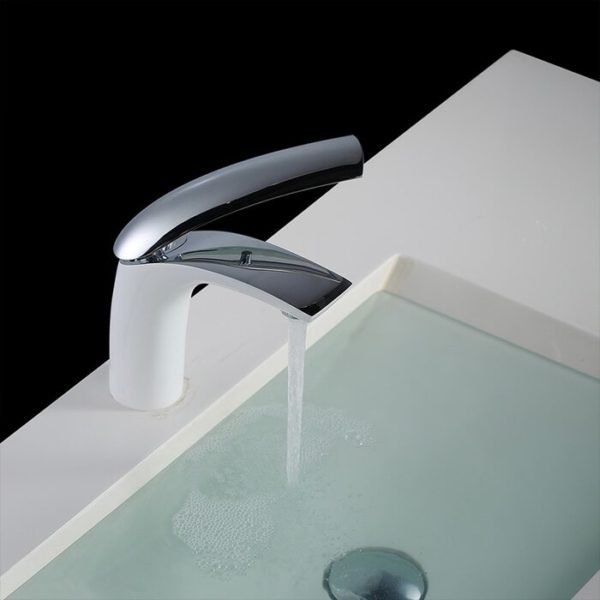 vanity faucet in white finish