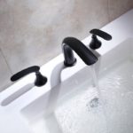 double bathroom faucet in black finish