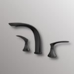 double bathroom faucet in black finish