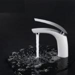 vanity faucet in white finish