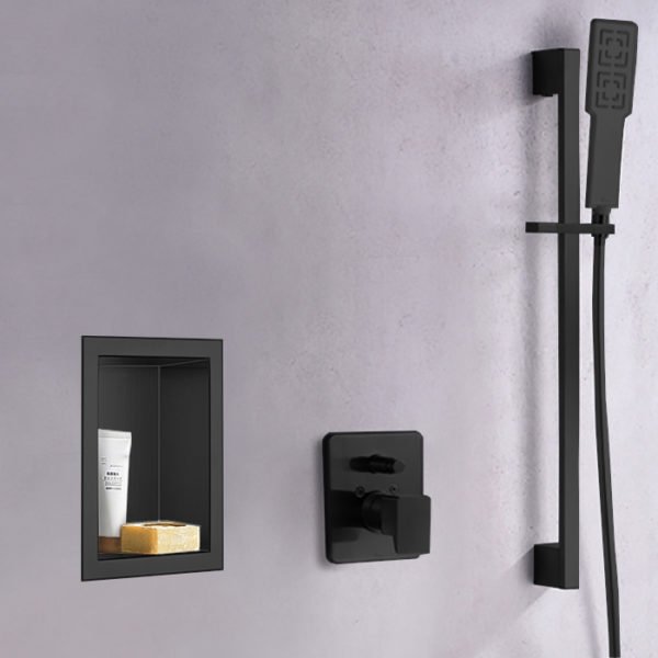 matte black shower niche