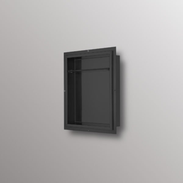 matte black recessed shower niche