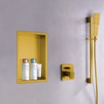 matte gold shower wall niche