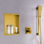 matte gold built in shower niche