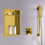 matte gold recessed shower niche