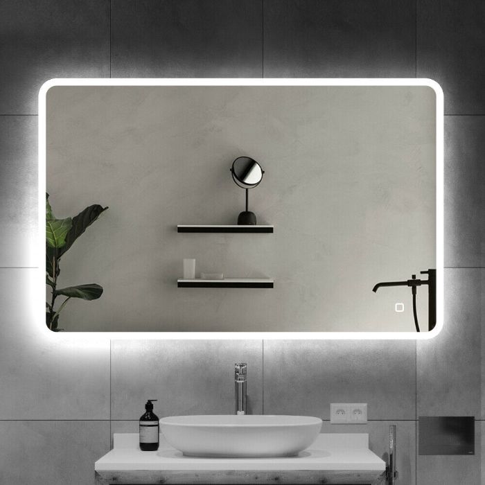 28×36 LED Illuminated Bath Vanity Mirror w/ Touch Sensor & Bluetooth ...