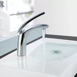 vanity faucet in chrome finish