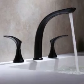 double bathroom faucet in black finish