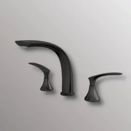 double bathroom faucet in black finish