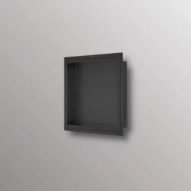 matte black built in shower niche