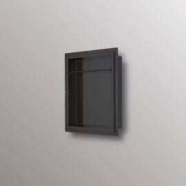 matte black recessed shower niche