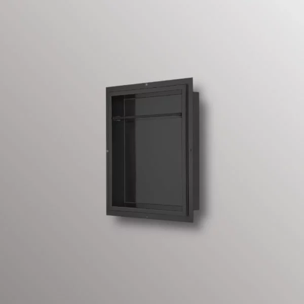 matte black recessed shower niche
