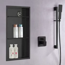 shower niche in matte black