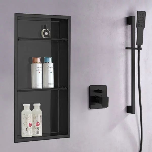 shower niche in matte black